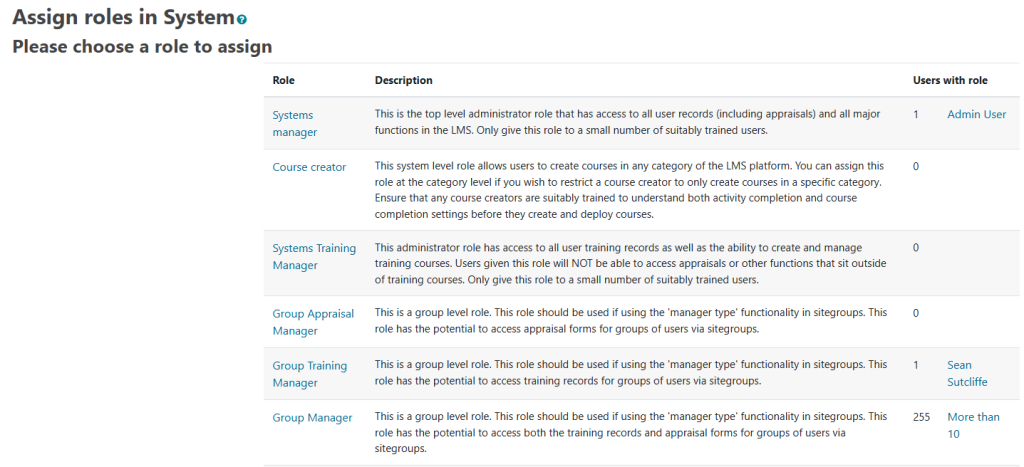 User roles within the LMS – Dynamic LMS userguide