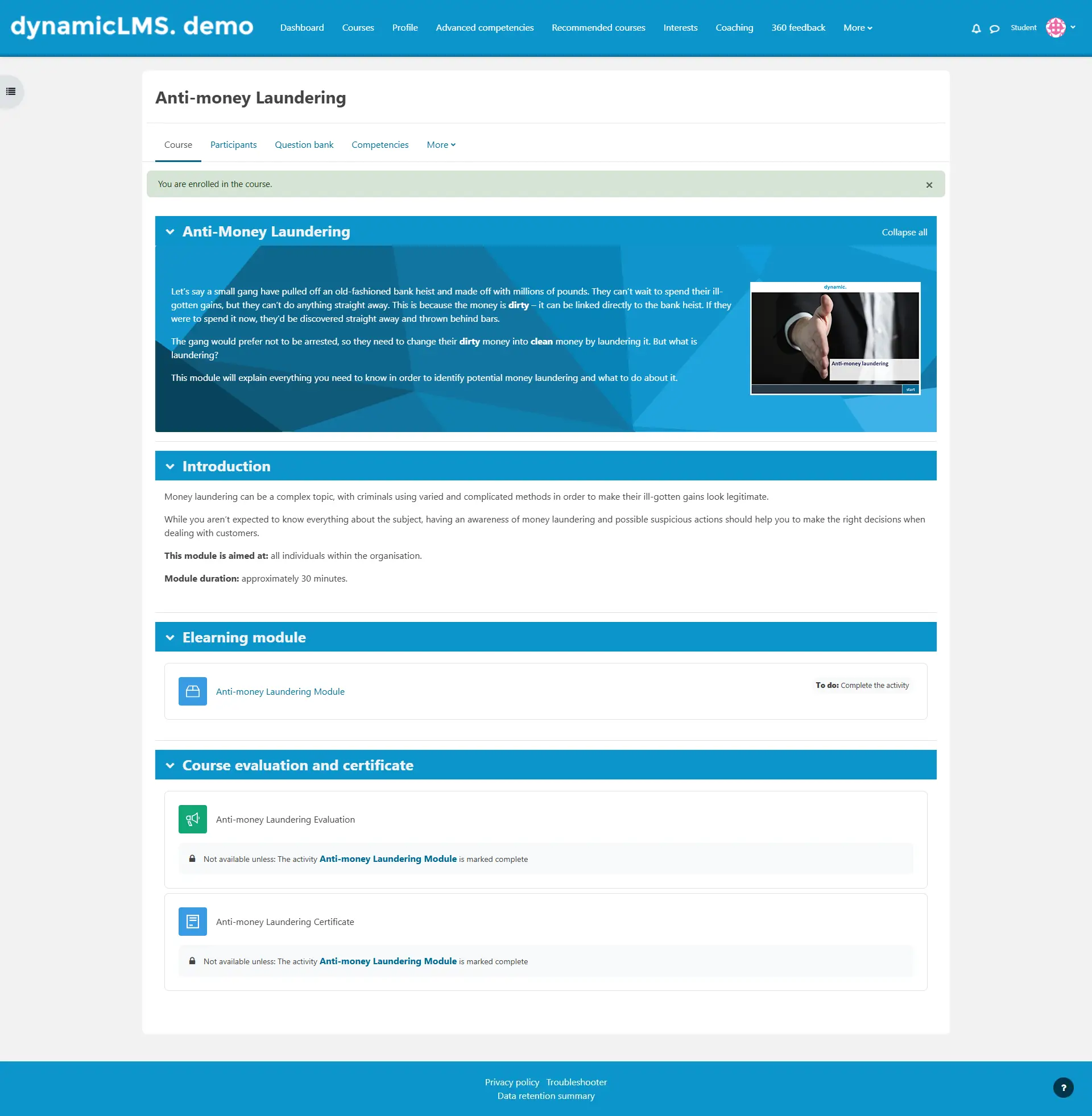 Introduction to courses – Dynamic LMS userguide