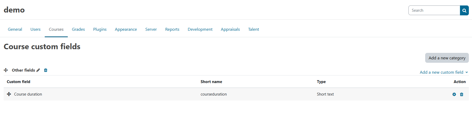 Course custom fields – Dynamic LMS userguide