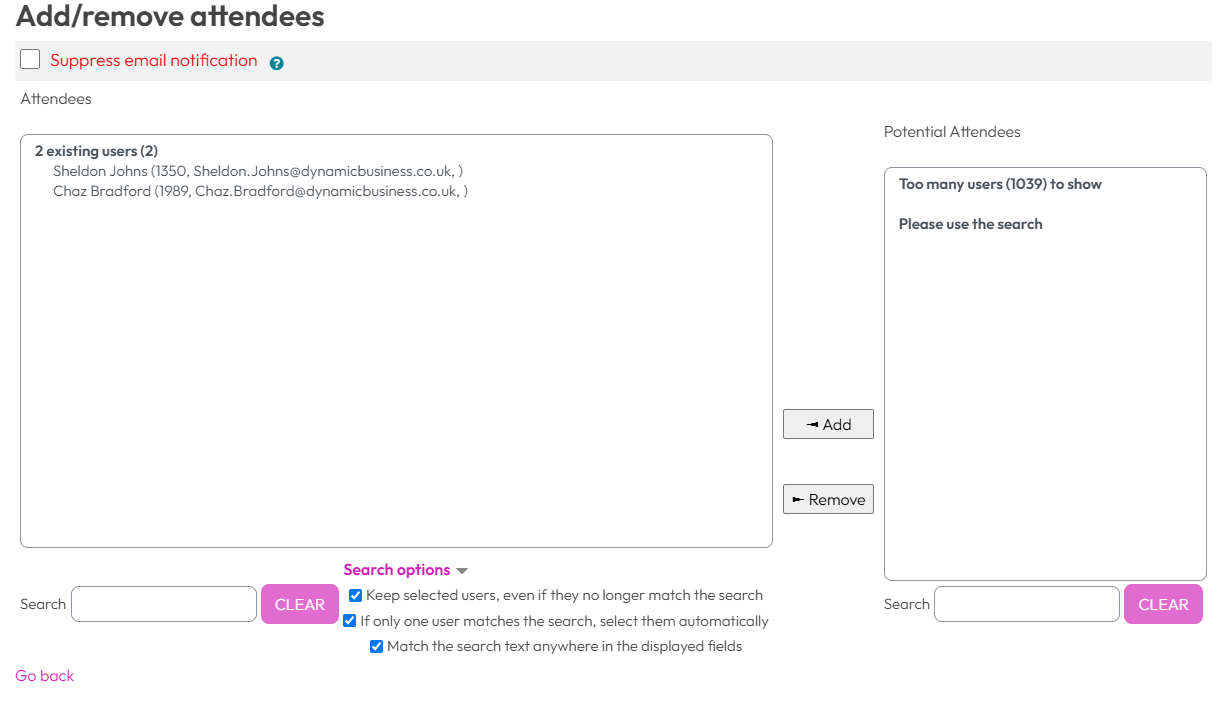 Face-to-Face activity – Dynamic LMS userguide