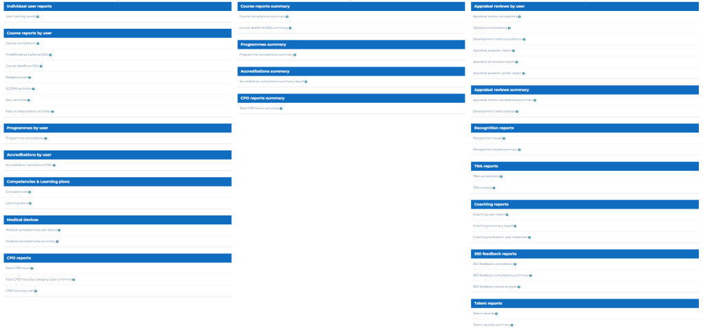 Reporting – Dynamic LMS userguide