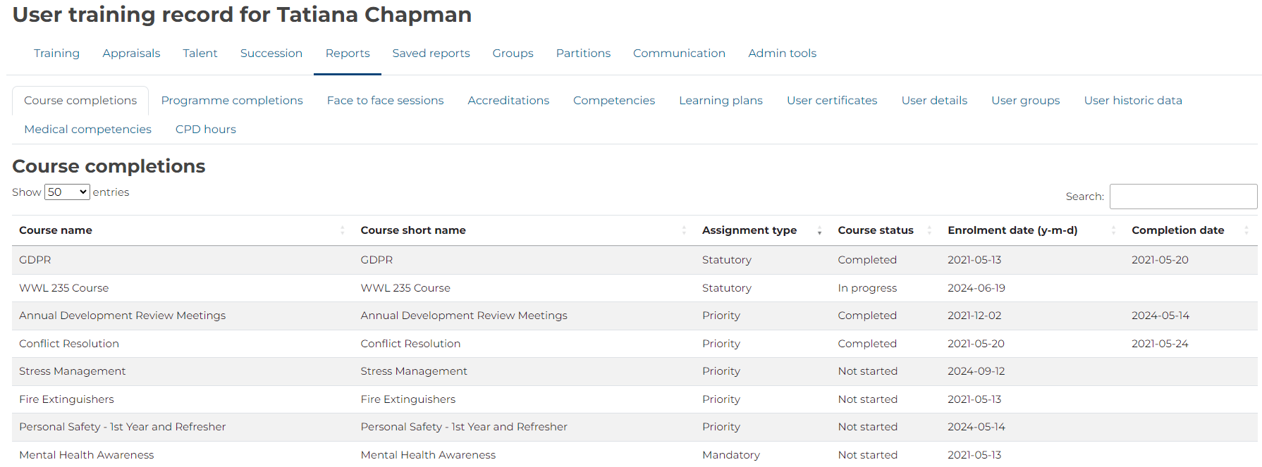 Reporting – Dynamic LMS userguide