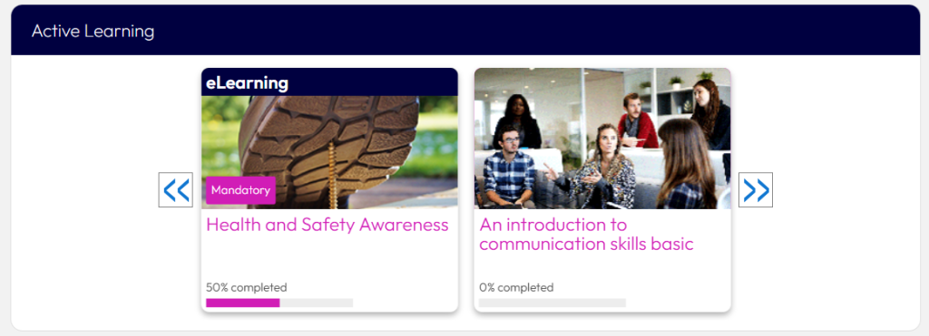 Changing the user dashboard – Dynamic LMS userguide