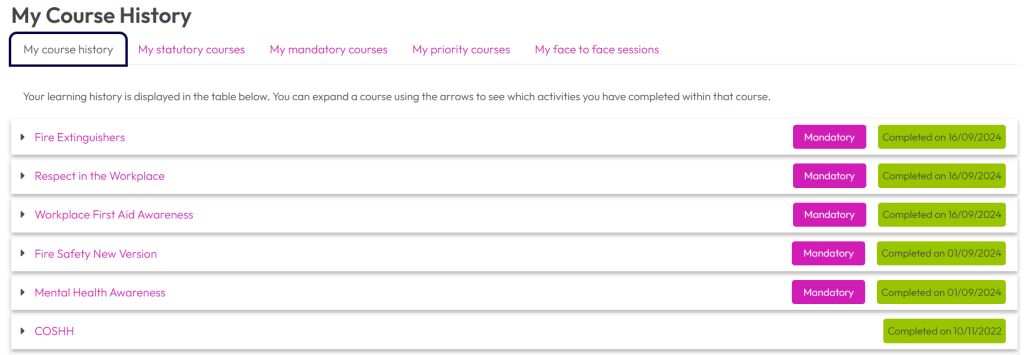 Changing the user dashboard – Dynamic LMS userguide