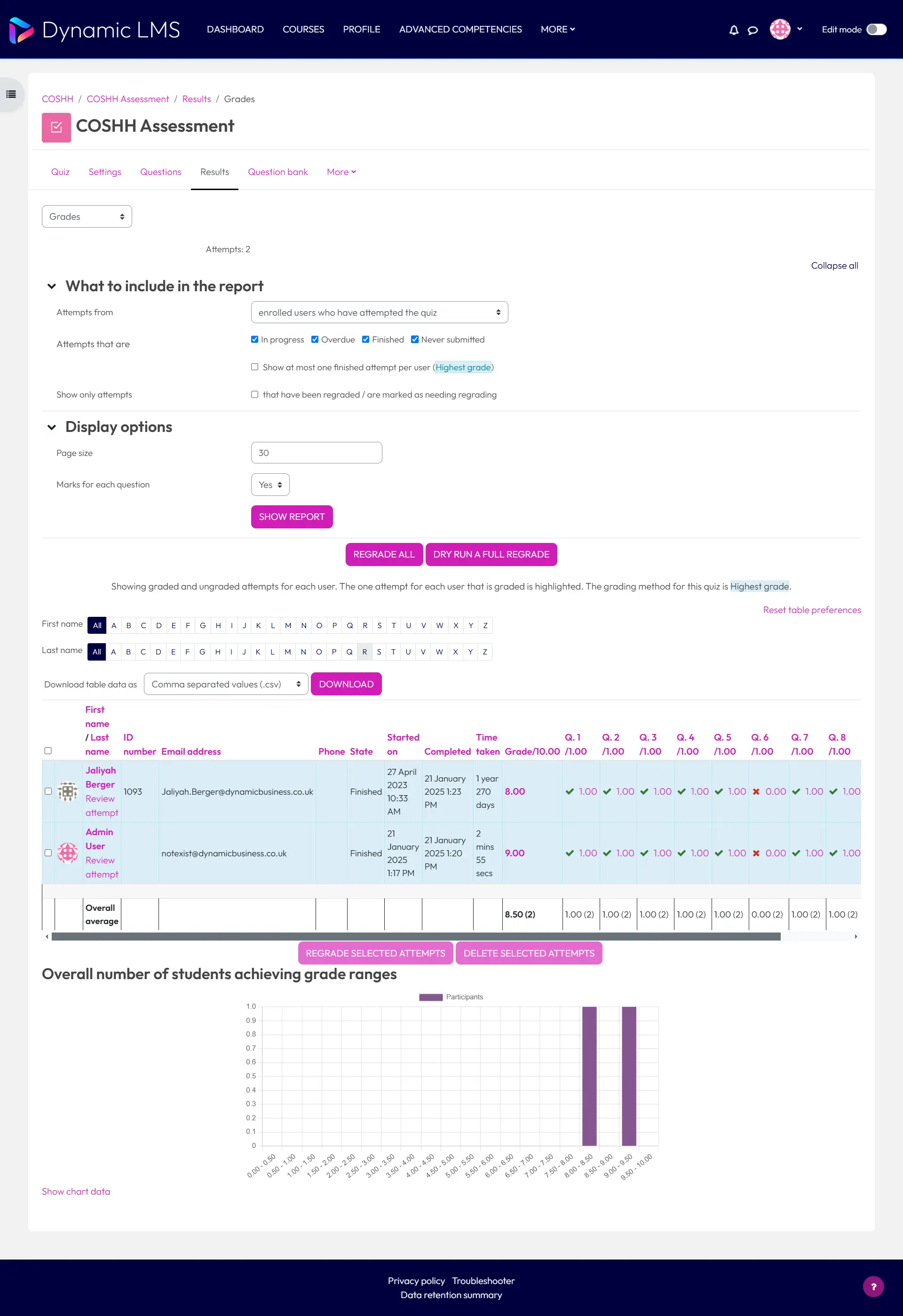 Quiz activity – Dynamic LMS userguide