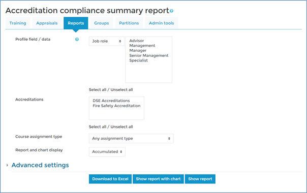 Summary reports – Dynamic LMS userguide