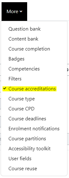 Setting course accreditations – Dynamic LMS userguide