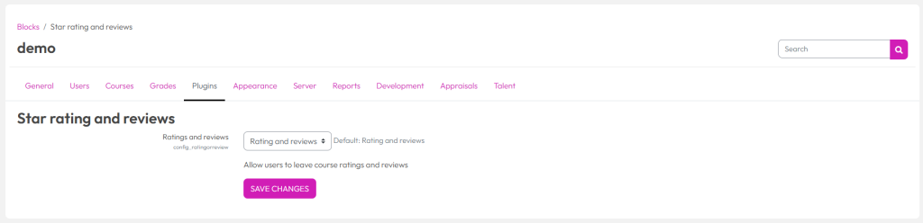 Setting up star ratings and/or reviews – Dynamic LMS userguide