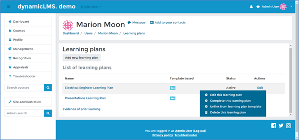 Learning Plans – Dynamic LMS userguide