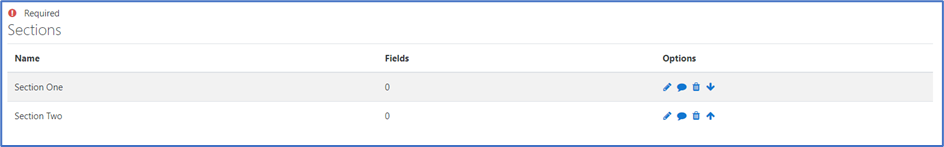 Adding sections and question fields to the template – Dynamic LMS userguide