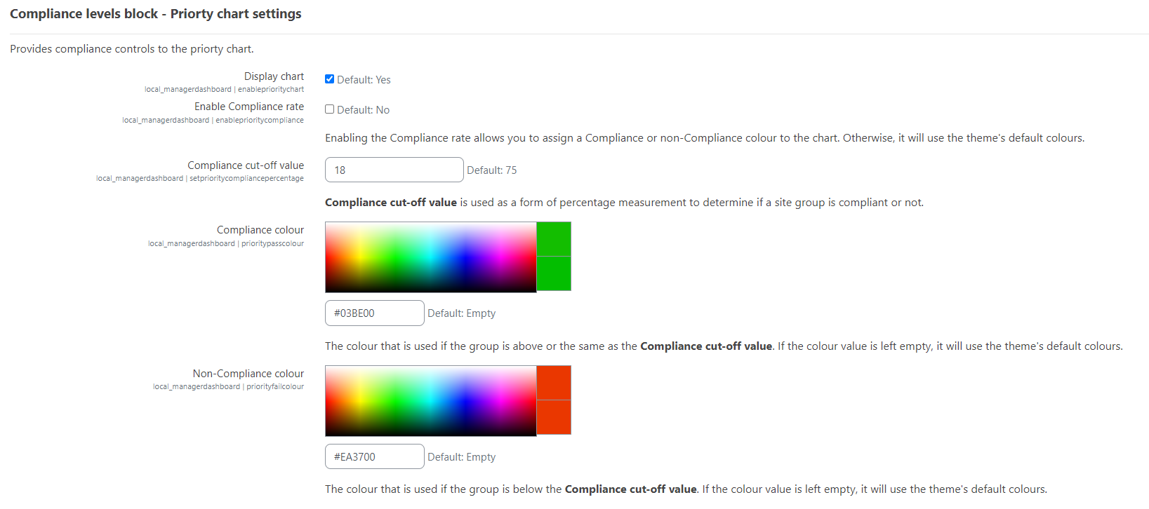 Dashboard settings – Dynamic LMS userguide