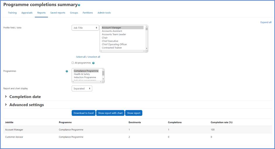 Reporting – Dynamic LMS userguide