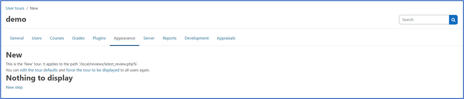 Setting up a new user tour – Dynamic LMS userguide