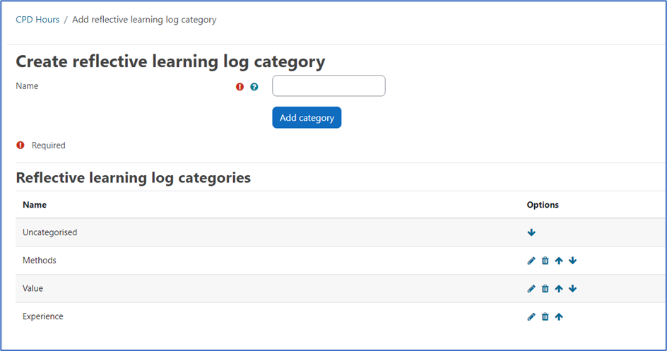 Setting up the reflective learning log – Dynamic LMS userguide