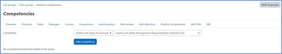 Managing access to competencies – Dynamic LMS userguide